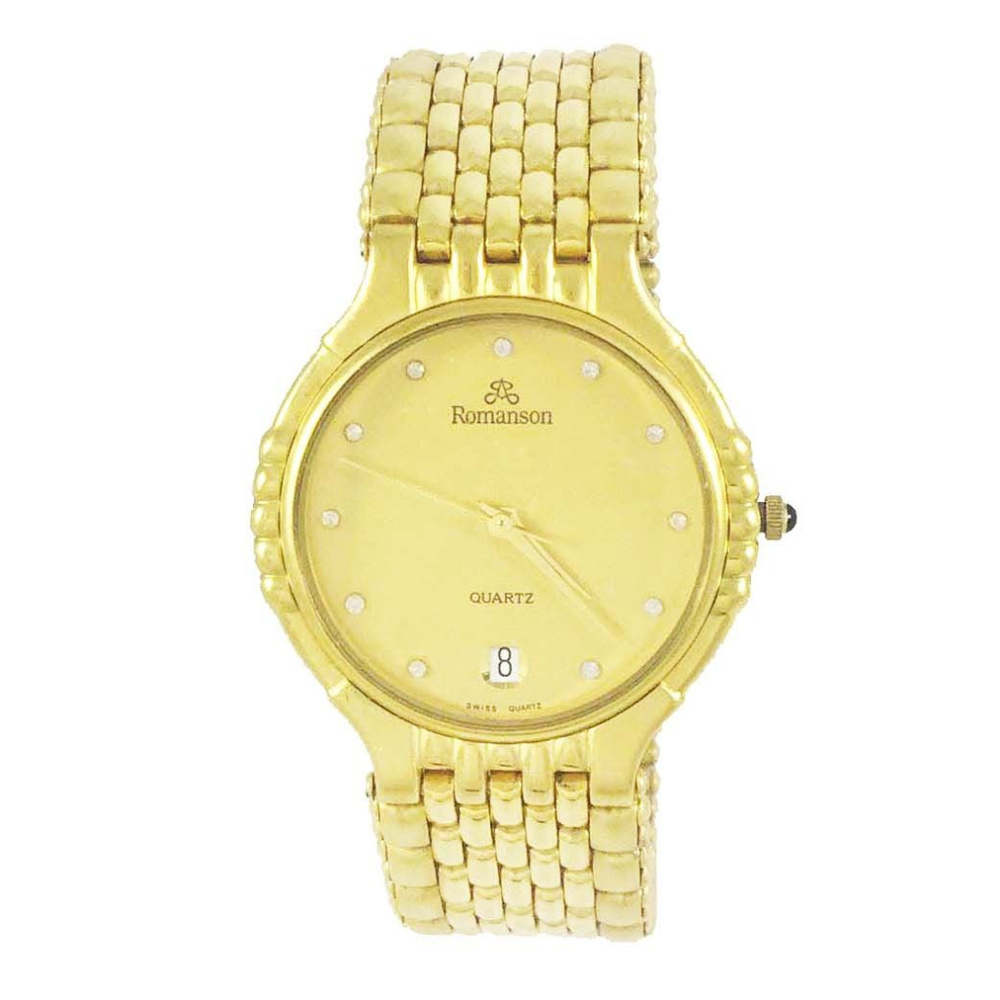 Romanson Gold Tone Swiss Made Wrist Watch